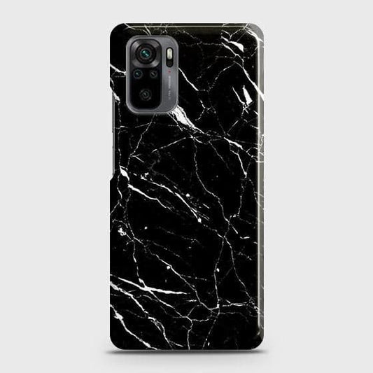 Xiaomi Redmi Note 10 4G Cover - Trendy Black Marble Printed Hard Case with Life Time Colors Guarantee