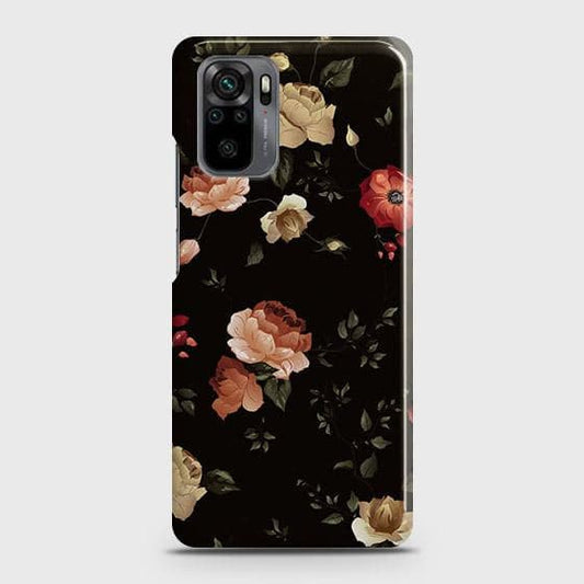 Xiaomi Redmi Note 10 4G Cover - Matte Finish - Dark Rose Vintage Flowers Printed Hard Case with Life Time Colors Guarantee