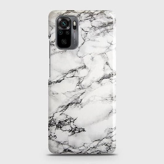 Xiaomi Redmi Note 10 4G Cover - Matte Finish - Trendy Mysterious White Marble Printed Hard Case with Life Time Colors Guarantee