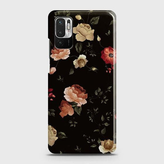 Xiaomi Redmi Note 10 5G Cover - Matte Finish - Dark Rose Vintage Flowers Printed Hard Case with Life Time Colors Guarantee