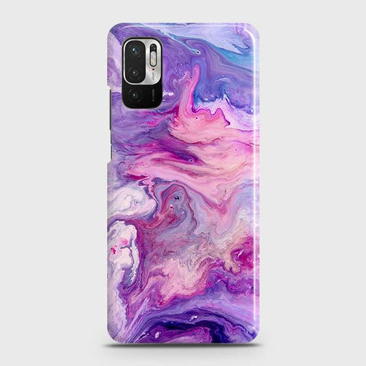 Xiaomi Redmi Note 10 5G Cover - Chic Blue Liquid Marble Printed Hard Case with Life Time Colors Guarantee