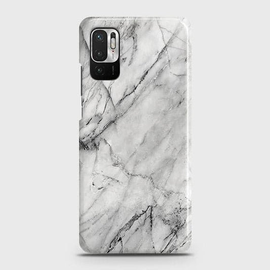 Xiaomi Redmi Note 10 5G Cover - Matte Finish - Trendy White Marble Printed Hard Case with Life Time Colors Guarantee