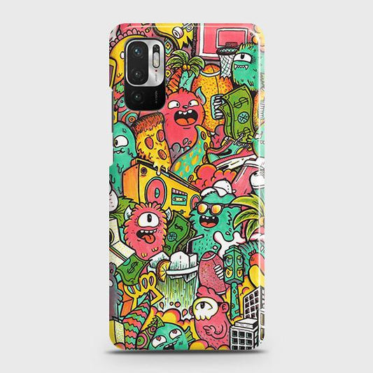 Xiaomi Redmi Note 10 5G Cover - Matte Finish - Candy Colors Trendy Sticker Collage Printed Hard Case with Life Time Colors Guarantee
