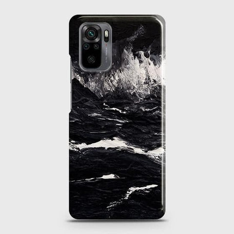 Xiaomi Redmi Note 10 4G Cover - Black Ocean Marble Trendy Printed Hard Case with Life Time Colors Guarantee