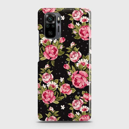 Xiaomi Redmi Note 10 Pro Cover - Trendy Pink Rose Vintage Flowers Printed Hard Case with Life Time Colors Guarantee