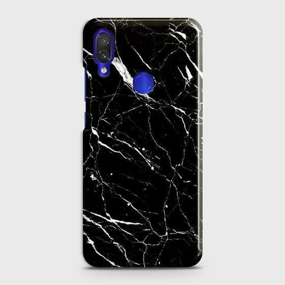 Xiaomi Redmi Note 7 Cover - Trendy Black Marble Printed Hard Case with Life Time Colors Guarantee