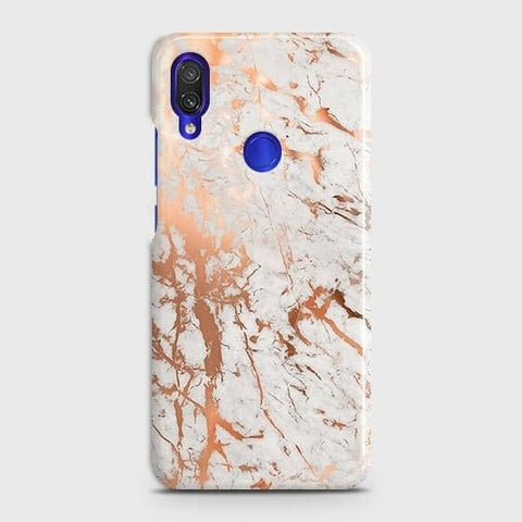 Xiaomi Redmi Note 7 Cover - In Chic Rose Gold Chrome Style Printed Hard Case with Life Time Colors Guarantee