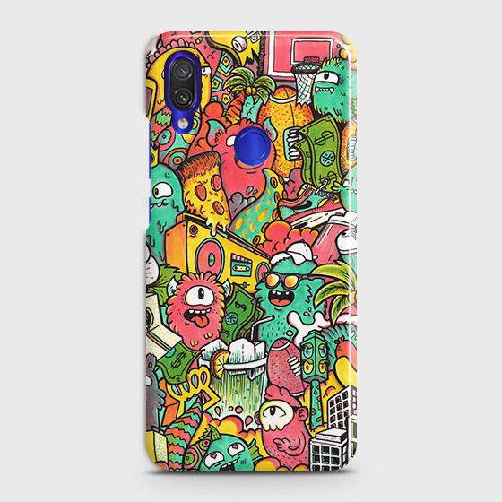 Xiaomi Redmi Note 7 Cover - Matte Finish - Candy Colors Trendy Sticker Collage Printed Hard Case with Life Time Colors Guarantee