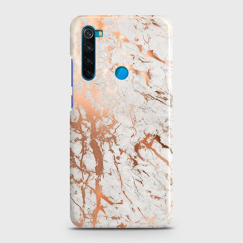 Xiaomi Redmi Note 8 Cover - In Chic Rose Gold Chrome Style Printed Hard Case with Life Time Colors Guarantee