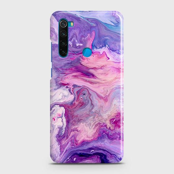 Xiaomi Redmi Note 8 Cover - Chic Blue Liquid Marble Printed Hard Case with Life Time Colors Guarantee
