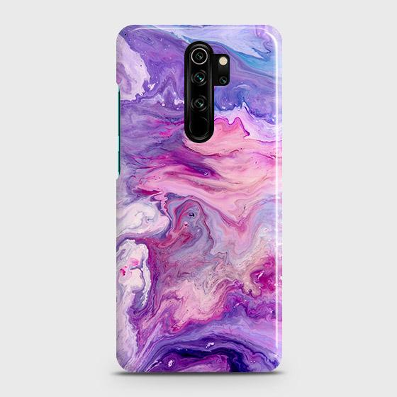 Xiaomi Redmi Note 8 Pro Cover - Chic Blue Liquid Marble Printed Hard Case with Life Time Colors Guarantee