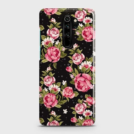 Xiaomi Redmi Note 8 Pro Cover - Trendy Pink Rose Vintage Flowers Printed Hard Case with Life Time Colors Guarantee B72