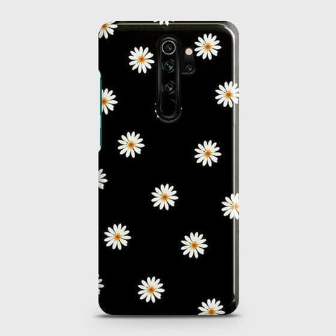 Xiaomi Redmi Note 8 Pro Cover - Matte Finish - White Bloom Flowers with Black Background Printed Hard Case with Life Time Colors Guarantee