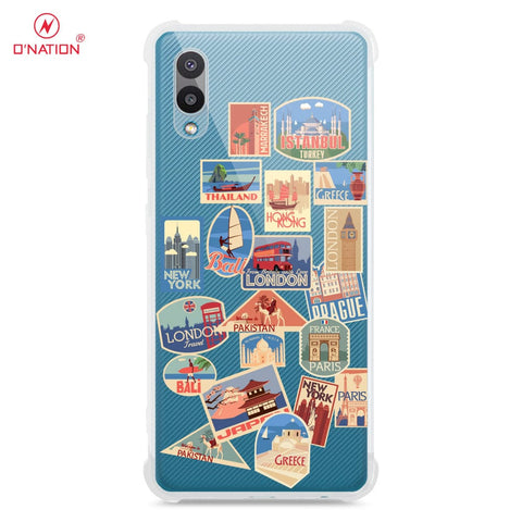 Samsung Galaxy A02 Cover - Personalised Boarding Pass Ticket Series - 5 Designs - Clear Phone Case - Soft Silicon Borders