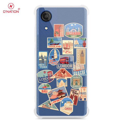 Samsung Galaxy A03 Core Cover - Personalised Boarding Pass Ticket Series - 5 Designs - Clear Phone Case - Soft Silicon Borders