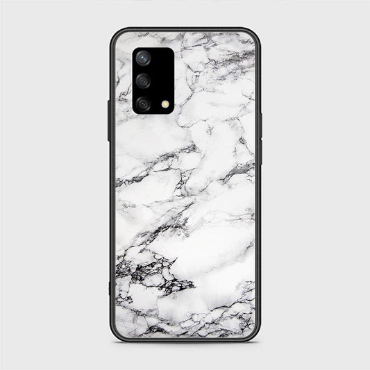 Oppo Reno 6 Lite Cover - White Marble Series - HQ Ultra Shine Premium Infinity Glass Soft Silicon Borders Case