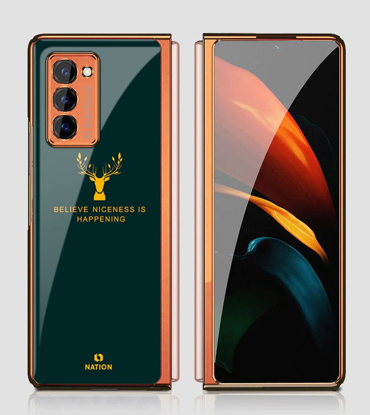 Samsung Galaxy Z Fold 2 5G Cover - Nice Series - Premium Electroplated Infinity Ultra Shine Glass Soft Silicon Borders Case