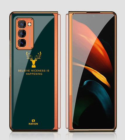 Samsung Galaxy Z Fold 2 5G Cover - Nice Series - Premium Electroplated Infinity Ultra Shine Glass Soft Silicon Borders Case