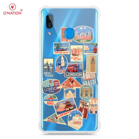 Samsung Galaxy A20 Cover - Personalised Boarding Pass Ticket Series - 5 Designs - Clear Phone Case - Soft Silicon Borders