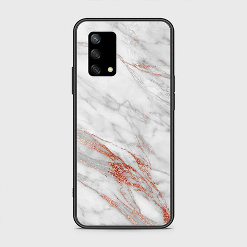 Oppo A95 4G Cover - White Marble Series - HQ Ultra Shine Premium Infinity Glass Soft Silicon Borders Case