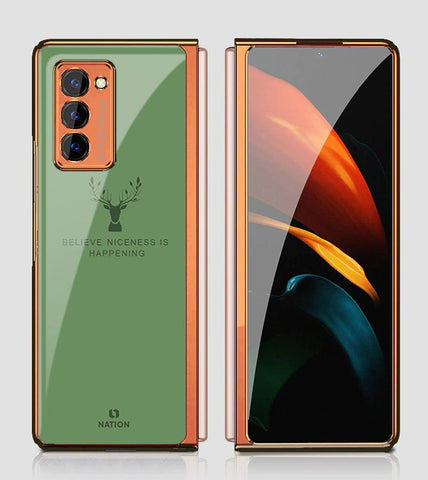 Samsung Galaxy Z Fold 2 5G Cover - Nice Series - Premium Electroplated Infinity Ultra Shine Glass Soft Silicon Borders Case
