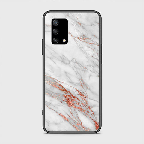 Oppo Reno 6 Lite Cover - White Marble Series - HQ Ultra Shine Premium Infinity Glass Soft Silicon Borders Case