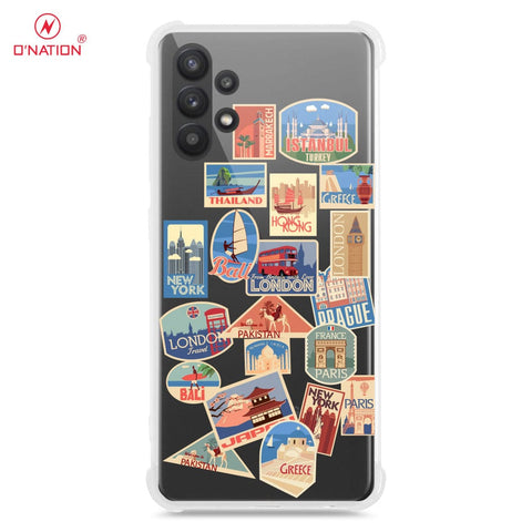 Samsung Galaxy A32 Cover - Personalised Boarding Pass Ticket Series - Clear Phone Case - Shockproof Tpu+PC Case ( Fast Delivery )