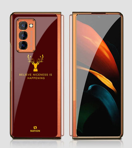 Samsung Galaxy Z Fold 2 5G Cover - Nice Series - Premium Electroplated Infinity Ultra Shine Glass Soft Silicon Borders Case