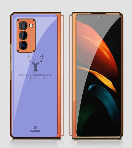 Samsung Galaxy Z Fold 2 5G Cover - Nice Series - Premium Electroplated Infinity Ultra Shine Glass Soft Silicon Borders Case