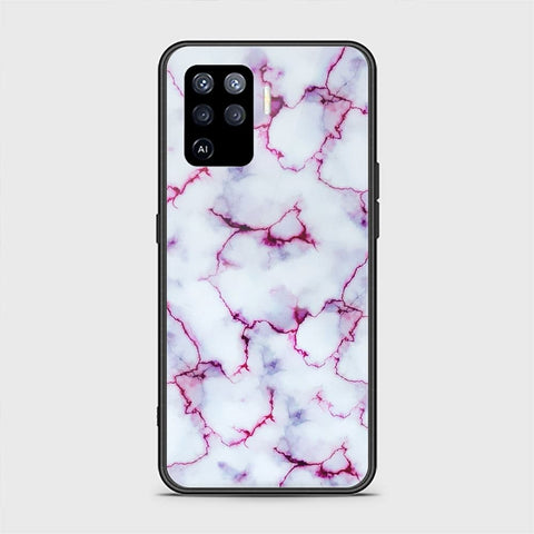 Oppo F19 Pro Cover - White Marble Series - HQ Ultra Shine Premium Infinity Glass Soft Silicon Borders Case