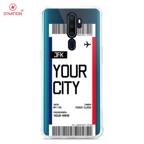 Oppo A5 2020 Cover - Personalised Boarding Pass Ticket Series - 5 Designs - Clear Phone Case - Soft Silicon Borders