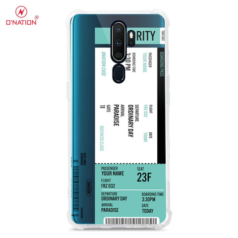 Oppo A5 2020 Cover - Personalised Boarding Pass Ticket Series - 5 Designs - Clear Phone Case - Soft Silicon Borders