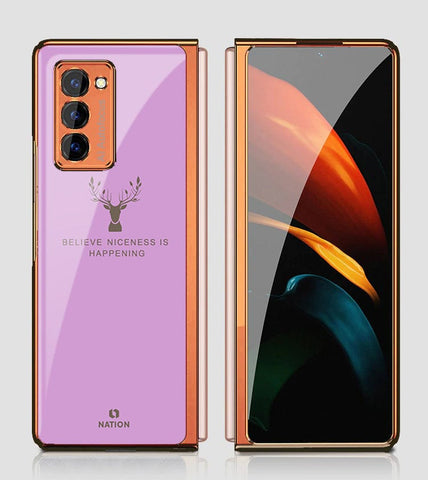 Samsung Galaxy Z Fold 2 5G Cover - Nice Series - Premium Electroplated Infinity Ultra Shine Glass Soft Silicon Borders Case