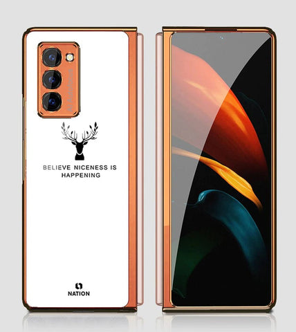 Samsung Galaxy Z Fold 2 5G Cover - Nice Series - Premium Electroplated Infinity Ultra Shine Glass Soft Silicon Borders Case