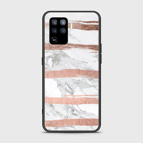 Oppo F19 Pro Cover - White Marble Series - HQ Ultra Shine Premium Infinity Glass Soft Silicon Borders Case