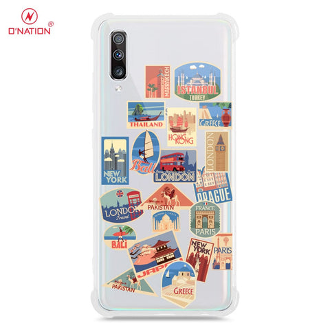 Samsung Galaxy A70s Cover - Personalised Boarding Pass Ticket Series - 5 Designs - Clear Phone Case - Soft Silicon Borders