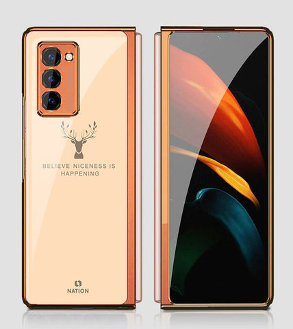 Samsung Galaxy Z Fold 2 5G Cover - Nice Series - Premium Electroplated Infinity Ultra Shine Glass Soft Silicon Borders Case