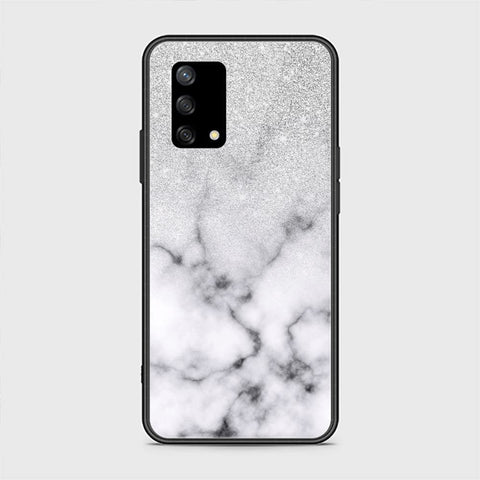Oppo Reno 6 Lite Cover - White Marble Series - HQ Ultra Shine Premium Infinity Glass Soft Silicon Borders Case