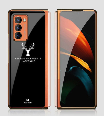 Samsung Galaxy Z Fold 2 5G Cover - Nice Series - Premium Electroplated Infinity Ultra Shine Glass Soft Silicon Borders Case