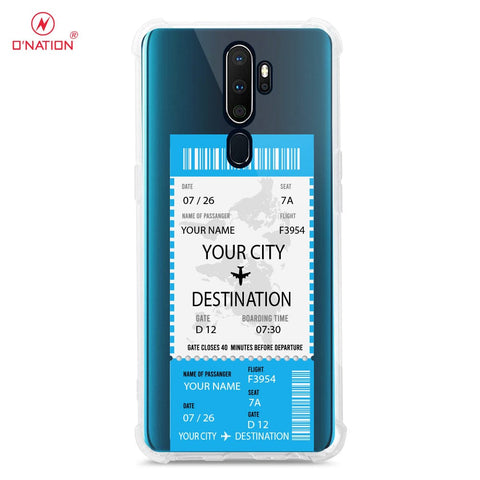 Oppo A9 2020 Cover - Personalised Boarding Pass Ticket Series - 5 Designs - Clear Phone Case - Soft Silicon Borders