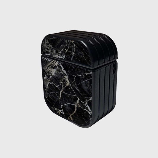 Apple Airpods 1 / 2 Cover - Black Marble Series - Silicon Airpods Case