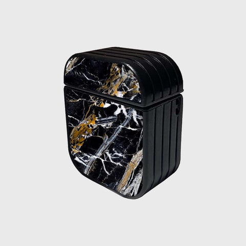 Apple Airpods 1 / 2 Cover - Black Marble Series - Silicon Airpods Case