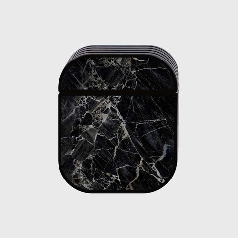 Apple Airpods 1 / 2 Cover - Black Marble Series - Silicon Airpods Case