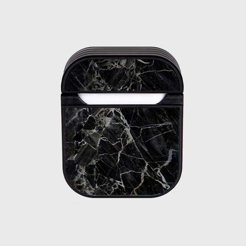 Apple Airpods 1 / 2 Cover - Black Marble Series - Silicon Airpods Case
