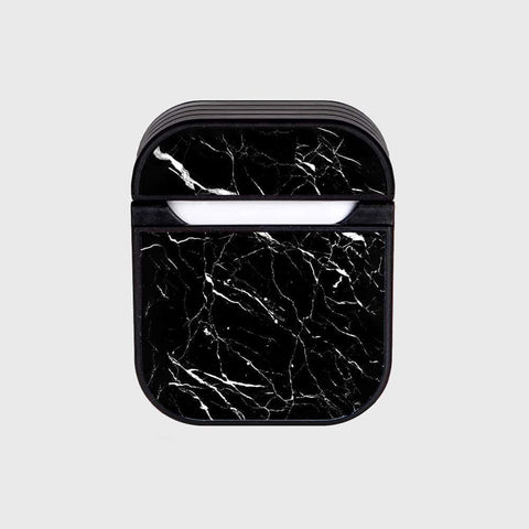 Apple Airpods 1 / 2 Cover - Black Marble Series - Silicon Airpods Case