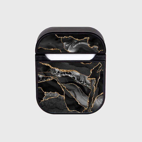 Apple Airpods 1 / 2 Cover - Black Marble Series - Silicon Airpods Case