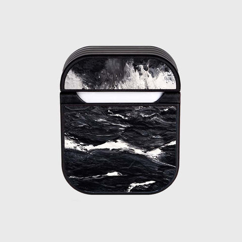 Apple Airpods 1 / 2 Cover - Black Marble Series - Silicon Airpods Case