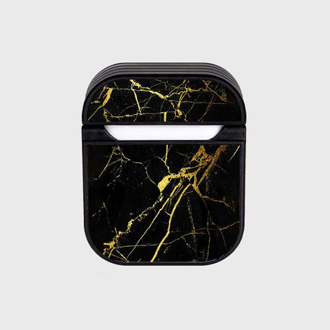 Apple Airpods 1 / 2 Cover - Black Marble Series - Silicon Airpods Case