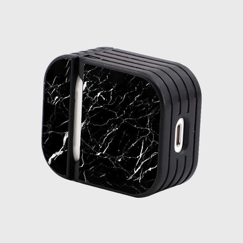 Apple Airpods 1 / 2 Cover - Black Marble Series - Silicon Airpods Case