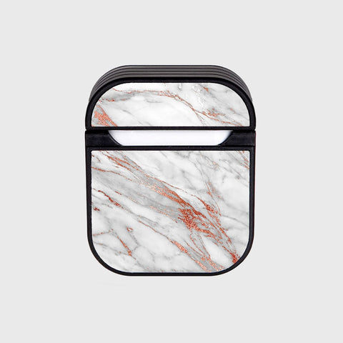 Apple Airpods 1 / 2 Cover - White Marble Series - Silicon Airpods Case